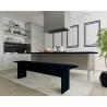 Manhattan Comfort Nomad 67.91 Modern Dining Bench in Tatiana Midnight Blue - Manhattan Comfort Nomad 67.91 Modern Dining Bench in Tatiana Midnight Blue