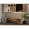 Manhattan Comfort NoMad 67.91 Rustic Country Dining Bench in Nature - Manhattan Comfort NoMad 67.91 Rustic Country Dining Bench in Nature