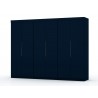 Manhattan Comfort Mulberry 2.0 Modern 3 Sectional Wardrobe Closet with 6 Drawers - Set of 3 in Tatiana Midnight Blue Front