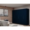Manhattan Comfort Mulberry 2.0 Modern 3 Sectional Wardrobe Closet with 6 Drawers - Set of 3 in Tatiana Midnight Blue
