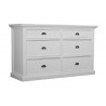 Nova Solo Halifax White Mahogany Dresser w/ 6 Drawers - Front Side Angle