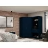 Manhattan Comfort Mulberry 2.0 Semi Open 2 Sectional Modern Wardrobe Corner Closet with 2 Drawers - Set of 2 in Blue - Manhattan Comfort Mulberry 2.0 Semi Open 2 Sectional Modern Wardrobe Corner Closet with 2 Drawers - Set of 2 in Blue