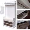 ova Solo Halifax Hallway Wardrobe Bench with Cushion and 2 Rattan Baskets - Angle