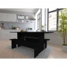 Manhattan Comfort Nomad 67.91 Modern Dining Set of 3 in Black