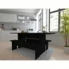 Manhattan Comfort Nomad 67.91 Modern Dining Set of 3 in Black - Manhattan Comfort Nomad 67.91 Modern Dining Set of 3 in Black