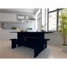 Manhattan Comfort Nomad 67.91 Modern Dining Set of 3 in Blue