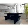 Manhattan Comfort Nomad 67.91 Modern Dining Set of 3 in Blue - Manhattan Comfort Nomad 67.91 Modern Dining Set of 3 in Blue