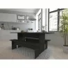 Manhattan Comfort Nomad 67.91 Modern Dining Set of 3 in Grey - Manhattan Comfort Nomad 67.91 Modern Dining Set of 3 in Grey