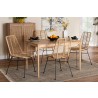 Baxton Studio Manhattan Modern Bohemian Rattan and Natural Oak Finished Wood 5-Piece Dining Set - Lifestyle