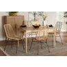 Baxton Studio Manhattan Modern Bohemian Rattan and Natural Oak Finished Wood 5-Piece Dining Set - Lifestyle - Baxton Studio Manhattan Modern Bohemian Rattan and Natural Oak Finished Wood 5-Piece Dining Set - Lifestyle