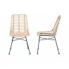 Baxton Studio Manhattan Modern Bohemian Natural Brown Rattan and Black Metal Dining Chair - Set of Two - Front And Side Angle - Baxton Studio Manhattan Modern Bohemian Natural Brown Rattan and Black Metal Dining Chair - Set of Two - Front And Side Angle