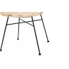 Baxton Studio Manhattan Modern Bohemian Natural Brown Rattan and Black Metal Dining Chair - Set of Two - Seat Closeup BaseAngle