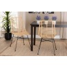 Baxton Studio Manhattan Modern Bohemian Natural Brown Rattan and Black Metal Dining Chair - Set of Two - Lifestyle