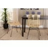 Baxton Studio Manhattan Modern Bohemian Natural Brown Rattan and Black Metal Dining Chair - Set of Two - Lifestyle - Baxton Studio Manhattan Modern Bohemian Natural Brown Rattan and Black Metal Dining Chair - Set of Two - Lifestyle