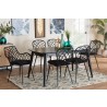 Baxton Studio Aniceta Modern Bohemian Black Finished Wood and Rattan 7-Piece Dining Set - Lifestyle