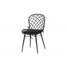 Baxton Studio Aniceta Modern Bohemian Black Finished Wood and Rattan 7-Piece Dining Set - Armless Chair in Front Side Angle