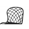 Baxton Studio Aniceta Modern Bohemian Black Finished Wood and Rattan 7-Piece Dining Set - Armless Chair in Closeup Top Angle