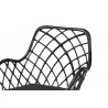 Baxton Studio Aniceta Modern Bohemian Black Finished Wood and Rattan 7-Piece Dining Set - Armchair in Closeup Top Angle