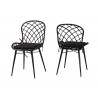 Baxton Studio Sabelle Modern Bohemian Black Finished Rattan and Metal Dining Chair - Set of Two - Front Side and Back Side Angle