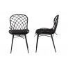 Baxton Studio Sabelle Modern Bohemian Black Finished Rattan and Metal Dining Chair - Set of Two - Front and Side Angle