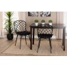 Baxton Studio Sabelle Modern Bohemian Black Finished Rattan and Metal Dining Chair - Set of Two - Lifestyle