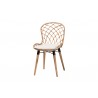 Baxton Studio Gedali Modern Bohemian Greywashed Rattan and Natural Brown Finished Wood 7-Piece Dining Set - Armless Chair in Front Side Angle