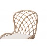 Baxton Studio Sabelle Modern Bohemian Natural Brown Finished Teak Wood and Greywashed Rattan Dining Chair - Seat Closeup Angle