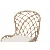 Baxton Studio Sabelle Modern Bohemian Natural Brown Finished Teak Wood and Greywashed Rattan Dining Chair - Seat Closeup Angle - Baxton Studio Sabelle Modern Bohemian Natural Brown Finished Teak Wood and Greywashed Rattan Dining Chair - Seat Closeup Angle