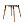 Baxton Studio Sabelle Modern Bohemian Natural Brown Finished Teak Wood and Greywashed Rattan Dining Chair - Seat Base Angle