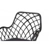 cBaxton Studio Ballerina Modern Bohemian Black Finished Rattan and Metal Dining Chair - Set of Two - Seat Closeup Top Angle