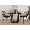 cBaxton Studio Ballerina Modern Bohemian Black Finished Rattan and Metal Dining Chair - Set of Two - Lifestyle