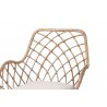 Baxton Studio Ballerina Modern Bohemian Natural Brown Finished Teak Wood and Greywashed Rattan Dining Chair - Seat Closeup Top Angle