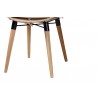Baxton Studio Ballerina Modern Bohemian Natural Brown Finished Teak Wood and Greywashed Rattan Dining Chair - Seat Closeup Base Angle