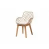 Baxton Studio Ballerina Modern Bohemian Greywashed Rattan and Natural Brown Finished Mahogany Wood 5-Piece Dining Set - Chair in Front Side Angle - Baxton Studio Ballerina Modern Bohemian Greywashed Rattan and Natural Brown Finished Mahogany Wood 5-Piece Dining Set - Chair in Front Side Angle