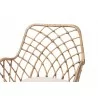Baxton Studio Ballerina Modern Bohemian Greywashed Rattan and Natural Brown Finished Mahogany Wood 5-Piece Dining Set - Seat in Closeup Top Angle - Baxton Studio Ballerina Modern Bohemian Greywashed Rattan and Natural Brown Finished Mahogany Wood 5-Piece Dining Set - Seat in Closeup Top Angle