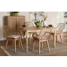 Baxton Studio Ballerina Modern Bohemian Greywashed Rattan and Natural Brown Finished Mahogany Wood 5-Piece Dining Set - Lifestyle - Baxton Studio Ballerina Modern Bohemian Greywashed Rattan and Natural Brown Finished Mahogany Wood 5-Piece Dining Set - Lifestyle