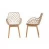 Baxton Studio Ballerina Modern Bohemian Greywashed Rattan and Natural Brown Finished Wood 2-Piece Dining Chair Set - Front and Side Angle - Baxton Studio Ballerina Modern Bohemian Greywashed Rattan and Natural Brown Finished Wood 2-Piece Dining Chair Set - Front and Side Angle