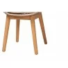 Baxton Studio Ballerina Modern Bohemian Greywashed Rattan and Natural Brown Finished Wood 2-Piece Dining Chair Set - Seat Closeup Base Angle - Baxton Studio Ballerina Modern Bohemian Greywashed Rattan and Natural Brown Finished Wood 2-Piece Dining Chair Set - Seat Closeup Base Angle