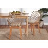 Baxton Studio Ballerina Modern Bohemian Greywashed Rattan and Natural Brown Finished Wood 2-Piece Dining Chair Set - Lifestyle