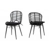 Baxton Studio Brenna Modern Bohemian Black Finished Rattan and Metal Dining Chair - Front Side and Back Side Angle