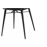 Baxton Studio Brenna Modern Bohemian Black Finished Rattan and Metal Dining Chair - Seat Base Angle
