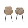 Baxton Studio Ballerina Modern Bohemian Greywashed Rattan and Black Metal 2-Piece Dining Chair Set - Front and Back Angle - Baxton Studio Ballerina Modern Bohemian Greywashed Rattan and Black Metal 2-Piece Dining Chair Set - Front and Back Angle