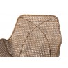 Baxton Studio Ballerina Modern Bohemian Greywashed Rattan and Black Metal 2-Piece Dining Chair Set - Seat Closeup Top Angle