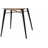 Baxton Studio Ballerina Modern Bohemian Greywashed Rattan and Black Metal 2-Piece Dining Chair Set - Seat Closeup Base Angle
