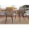 Baxton Studio Ballerina Modern Bohemian Greywashed Rattan and Black Metal 2-Piece Dining Chair Set - Lifestyle - Baxton Studio Ballerina Modern Bohemian Greywashed Rattan and Black Metal 2-Piece Dining Chair Set - Lifestyle