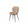 Baxton Studio Emmali Modern Bohemian Greywashed Rattan and Natural Brown Finished Wood 7-Piece Dining Set - Armless Chair in Front Side Angle