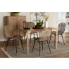 Baxton Studio Sabelle Japandi Natural Brown Finished Wood and Greywashed Rattan 5-Piece Dining Set - Lifestyle - Baxton Studio Sabelle Japandi Natural Brown Finished Wood and Greywashed Rattan 5-Piece Dining Set - Lifestyle