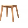 Baxton Studio Sabelle Japandi Natural Brown Mahogany and Rattan 2-Piece Dining Chair Set - Closeup Base Angle