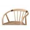 Baxton Studio Kyoto Modern Bohemian Natural Brown Finished Wood and Rattan 5-Piece Dining Set - Seat in Closeup Top Angle