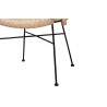 Baxton Studio Lisa Modern Bohemian Natural Brown Rattan and Black Metal 5-Piece Dining Set - Seat on Base Angle